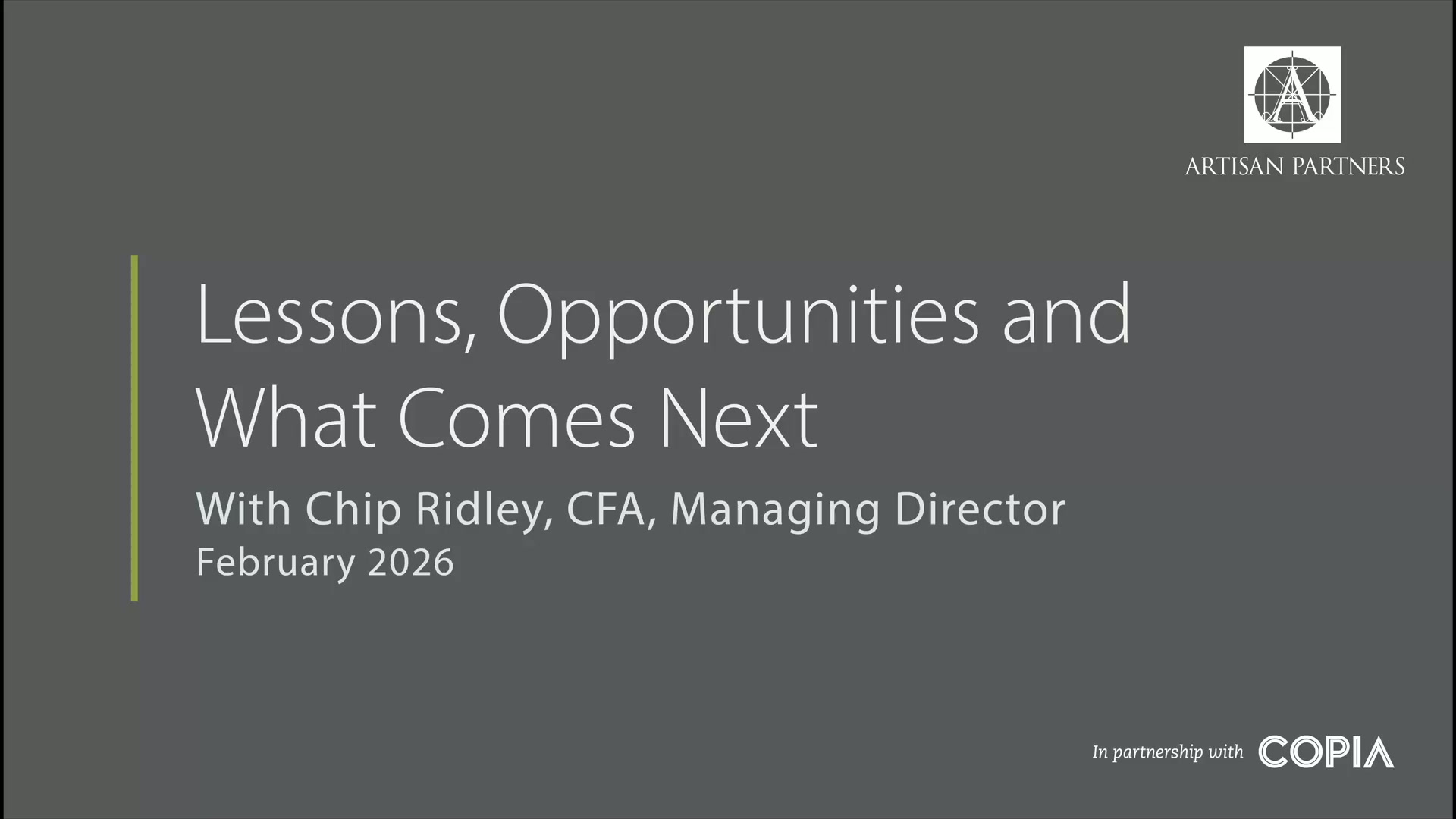 Lessons, Opportunities and What Comes Next